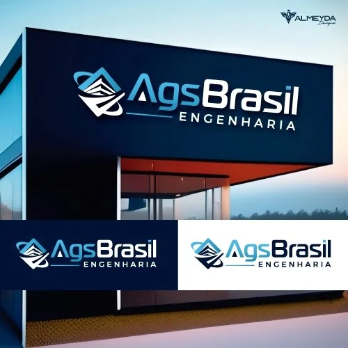 Almeydadesigner | Criação de Logomarca e papelaria 6 itens para empresa de engenharia | AGSBRASIL ENGENHARIA