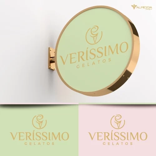 LOGOMARCA PARA Verissimo gelatos ALMEYDADESIGNER almeydadesigner