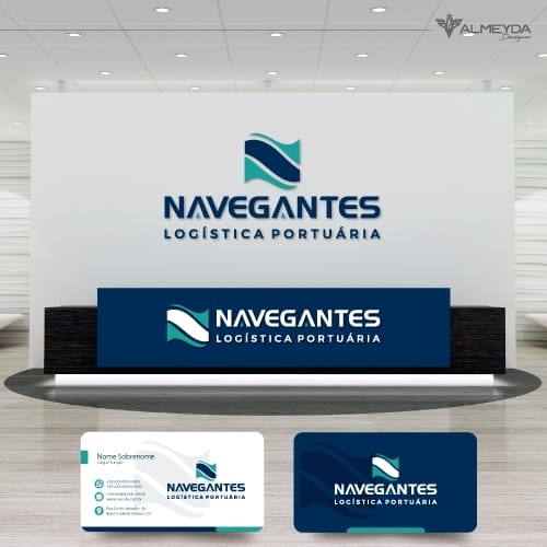 logomarca para navegantes logistica portuaria almeydadesigner